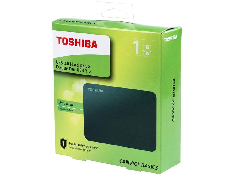 HD Externo 1TB Toshiba Canvio Basics - HDTB410XK3AA USB 3.0